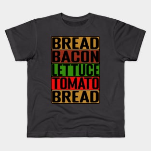 Bacon, Lettuce, Tomato (BLT) Word Art Kids T-Shirt